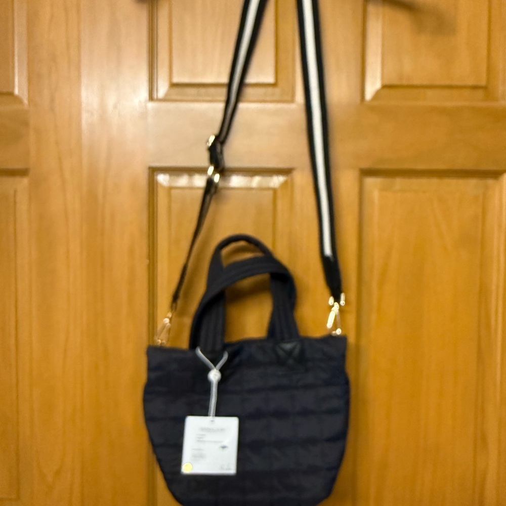 Shiraleah Ezera mini tote/crossbody black  Striped Strap